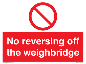 No reversing off the weighbridge